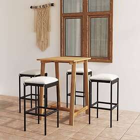 vidaXL Bargrupp för trädgården med dynor 5 delar svart 3067950