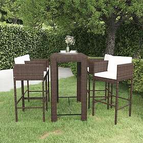 vidaXL Lounge Set 5 Pièces avec Coussins Marron Poly Rotin 3094783
