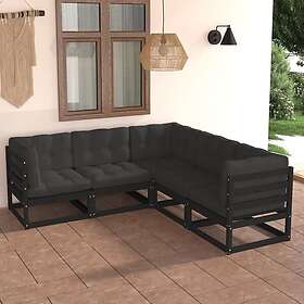 vidaXL Loungegrupp med dynor 5 delar massiv furu 3076778