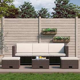 vidaXL Loungegrupp för trädgården med dynor 4 delar konstrotting brun 43103
