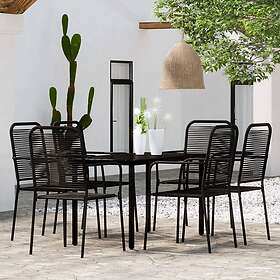 vidaXL Hage Spisegruppe 7 Deles Svart 3099140