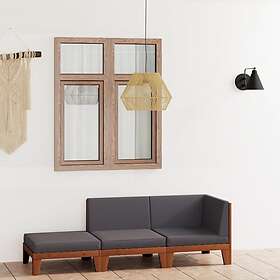 vidaXL Loungegrupp för trädgården med dynor 3 delar massivt akaciaträ 3058149