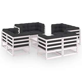 vidaXL Lounge-ryhmä med dynor 9 delar massiv furu 3076340