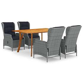 vidaXL Matryhmä för trädgården 5 delar ljusgrå 3072167