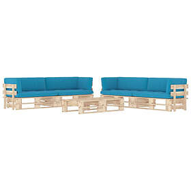 vidaXL Pallsoffgrupp med dynor 6 delar impregnerad furu 3067037