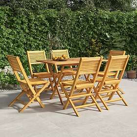 vidaXL Matgrupp för trädgården 7 delar massiv teak 3155012