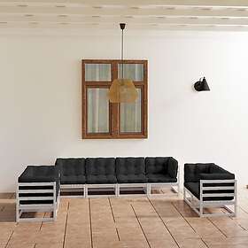 vidaXL Loungegrupp med dynor 8 delar massiv furu 3076510