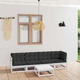 vidaXL Loungegrupp med dynor 5 delar massiv furu 3076415