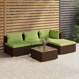 vidaXL Lounge-ryhmä med dynor 5 delar konstrotting brun 3101620
