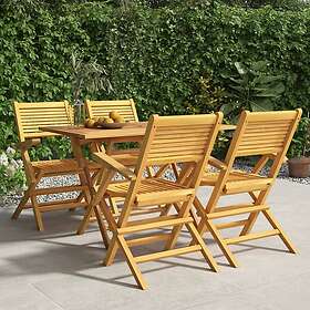 vidaXL Matgrupp för trädgården 5 delar massiv teak 3155013