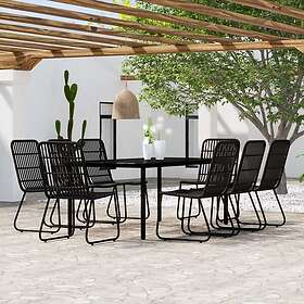 vidaXL Ensemble de salle à manger 9 pièces noir 3099172
