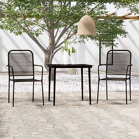 vidaXL Hage Spisegruppe 3 deler Svart 3099143