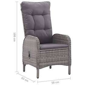 vidaXL Ensemble de salle à manger de jardin 5 pièces Gris