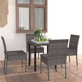 vidaXL Matgrupp 5 delar konstrotting grå 3065700