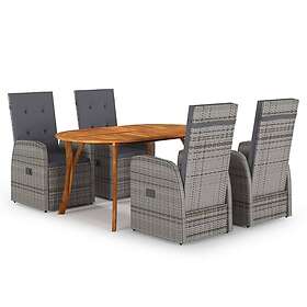 vidaXL Matgrupp för trädgården 5 delar grå 3072025