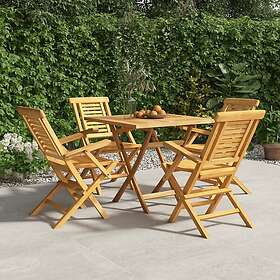 vidaXL Matgrupp för trädgården 5 delar massiv teak 3155035