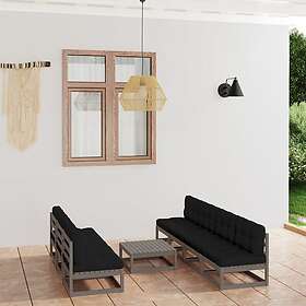 vidaXL Loungegrupp med dynor 8 delar massiv furu 3076401