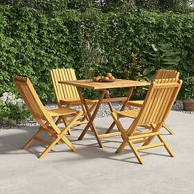 vidaXL Matgrupp för trädgården 5 delar massiv teak 3155036