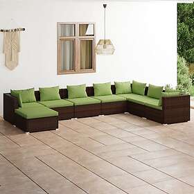 vidaXL Lounge-ryhmä med dynor 8 delar konstrotting brun 3101860