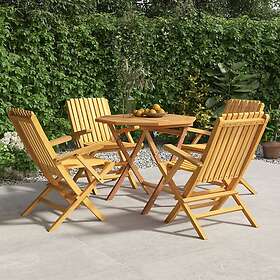 vidaXL Matgrupp för trädgården 5 delar massiv teak 3155028