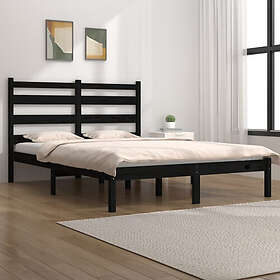 vidaXL cadre de lit svart massiv furu 135x190 cm dubbel 3103627