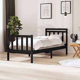 vidaXL Sängynrunko svart massivt trä 90x190 cm 3FT6 3100688