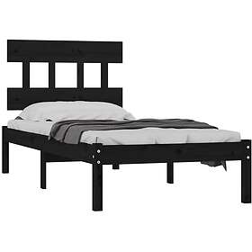 vidaXL Seng Ramme svart massivt trä 90x200 cm 3104727