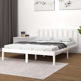 vidaXL Sängynrunko vit massiv furu 135x190 cm 4FT6 3105112