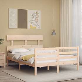 vidaXL Bed Frame med huvudgavel 120x200 cm massivt trä 3195086