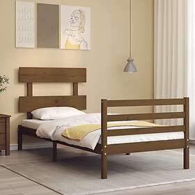 vidaXL Sängynrunko med huvudgavel honungsbrun 90x200 cm massiv trä 3195079