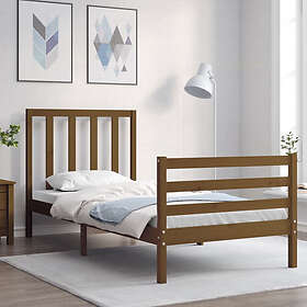 vidaXL Sängynrunko med huvudgavel honungsbrun 90x200 cm massiv trä 3193779