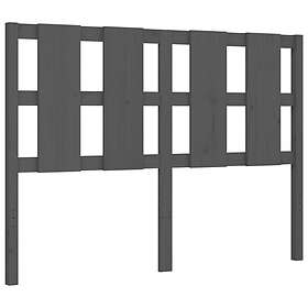 vidaXL Seng Ramme med huvudgavel grå 140x190 cm massivt trä 3192213
