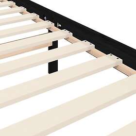 vidaXL Sängynrunko med huvudgavel svart 90x200 cm massivt trä 3193910