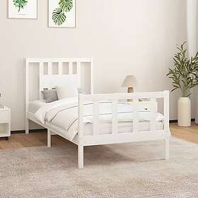 vidaXL Sängynrunko med huvudgavel vit massiv furu 100x200 cm 3188157