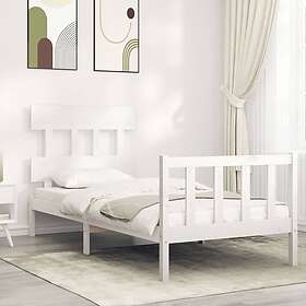 vidaXL Bed Frame med huvudgavel vit 100x200 cm massivt trä 3193327