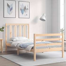 vidaXL Sängynrunko med huvudgavel 100x200 cm massivt trä 3193781
