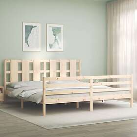 vidaXL Bed Frame med huvudgavel massivt trä 3194131