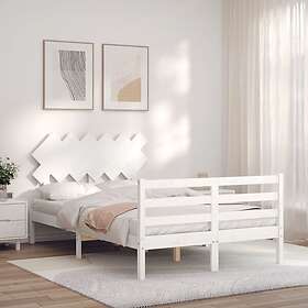 vidaXL Bed Frame med huvudgavel vit 4FT6 dubbel massivt trä 3195262