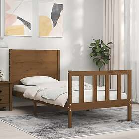 vidaXL Sängynrunko med huvudgavel honungsbrun 100x200 cm massivt trä 3192744