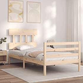 vidaXL Sängynrunko med huvudgavel 100x200 cm massivt trä 3195146