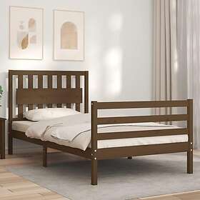 vidaXL Sängynrunko med huvudgavel honungsbrun 100x200 cm massivt trä 3194304