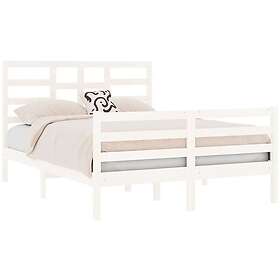 vidaXL Sängynrunko vit massivt trä 135x190 cm 4FT6 3105836