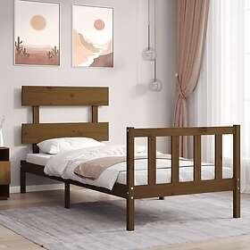 vidaXL Sängynrunko med huvudgavel honungsbrun 100x200 cm massivt trä 3193264