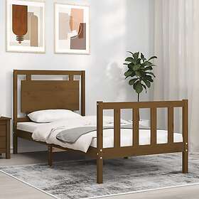 vidaXL Sängynrunko med sänggavel honungsbrun 90x190 cm massivt trä 3192134