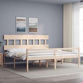 vidaXL Bed Frame med huvudgavel 200x200 cm massivt trä 3195436