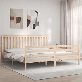 vidaXL Sängynrunko med huvudgavel 200x200 cm massivt trä 3194266