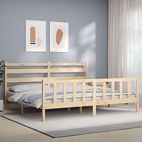vidaXL Bed Frame med huvudgavel 180x200 cm massivt trä 3192051