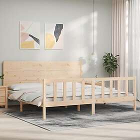 vidaXL Bed Frame med huvudgavel 200x200 cm massivt trä 3192771