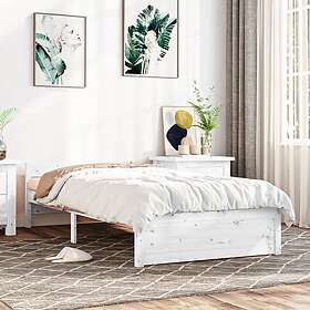vidaXL Sängynrunko vit massivt trä 90x190 cm 832907