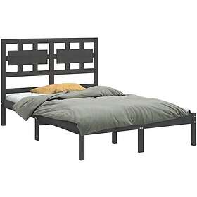 vidaXL cadre de lit grå massivt trä 150x200 cm 3105672